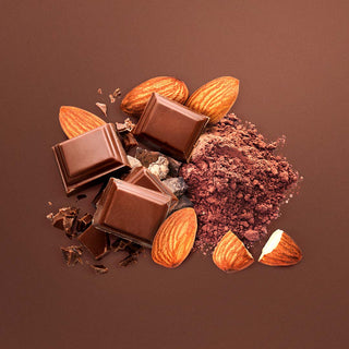 Longevity Spread Zutaten: Schokolade, Kakaopulver und Mandeln